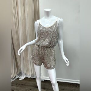 Silver Sequin Romper Loose Fit New Years Taylor Swift Concert Birthday Medium